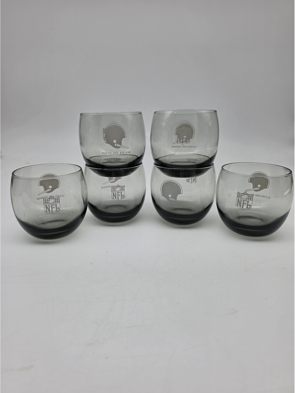 Vintage NFL Cleveland Browns Whisky Glass Set of 6